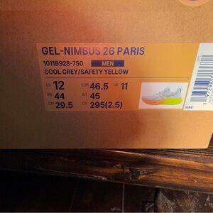 Asics Gel-Nimbus 26 Paris in Cool Grey and Safety Yellow